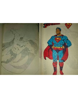Mis Dibujos de BATMAN y SUPERMAN de Cuando tenía 10 Años mas o menos. 