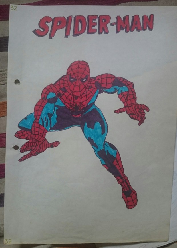 Ahí va otro Dibujo de SPIDERMAN de mi Infancia. 
