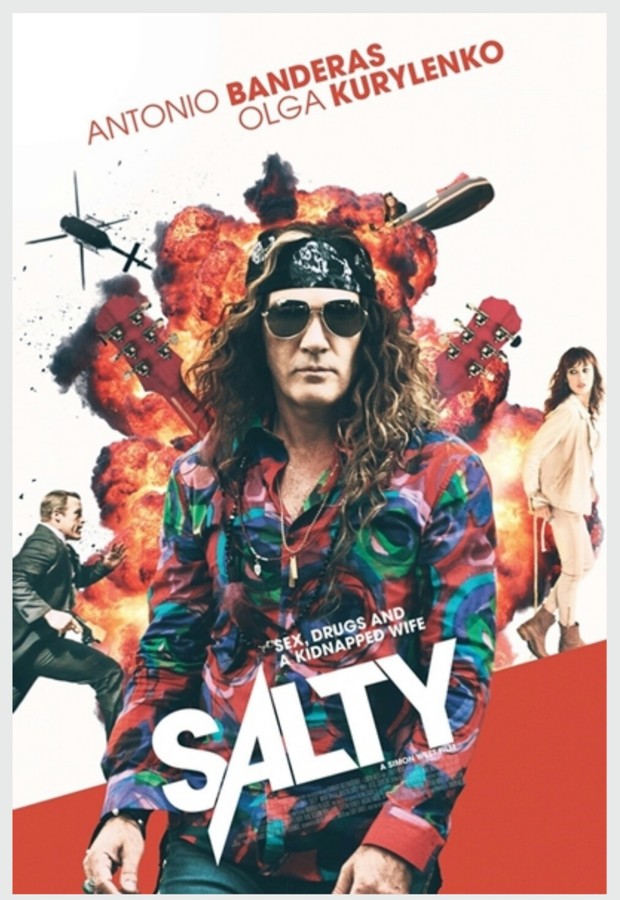 Cartel de (SALTY). Con Antonio Banderas y Olga Kurilenko. 