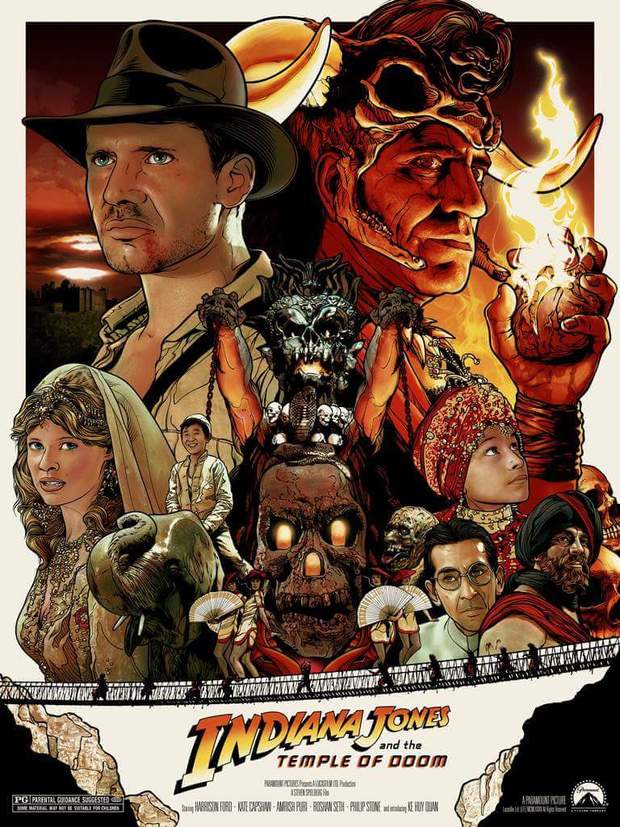 Póster 2 (INDIANA JONES Y EL TEMPLO MALDITO). 