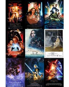 Cartel Cronológico de las Películas de (STAR WARS). 