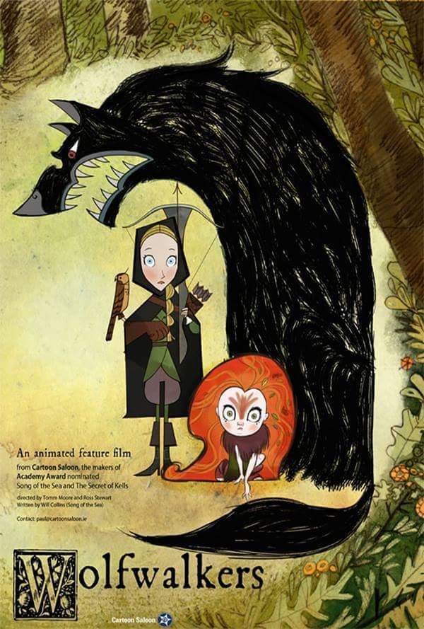 Póster (WOLFWALKERS, Lo Próximo del Animador Irlandés Tomm Moore "LA CANCIÓN DEL MAR"). 