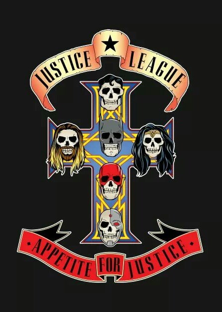 Imagen: (JUSTICE LEAGUE vs GUNS N' ROSES). 