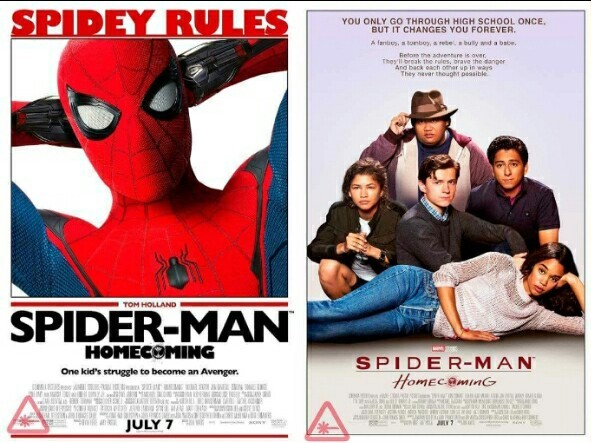 2 Guiños de Películas Míticas en los Pósters de (SPIDERMAN HOMECOMING), Adivinais de qué Películas son? 
