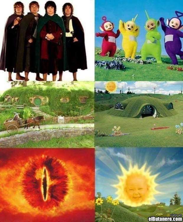 Imagen: (Hobbys vs Teletubbies). 