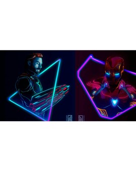 Pósters de Neón Fan Made de (VENGADORES - INFINITY WAR). 