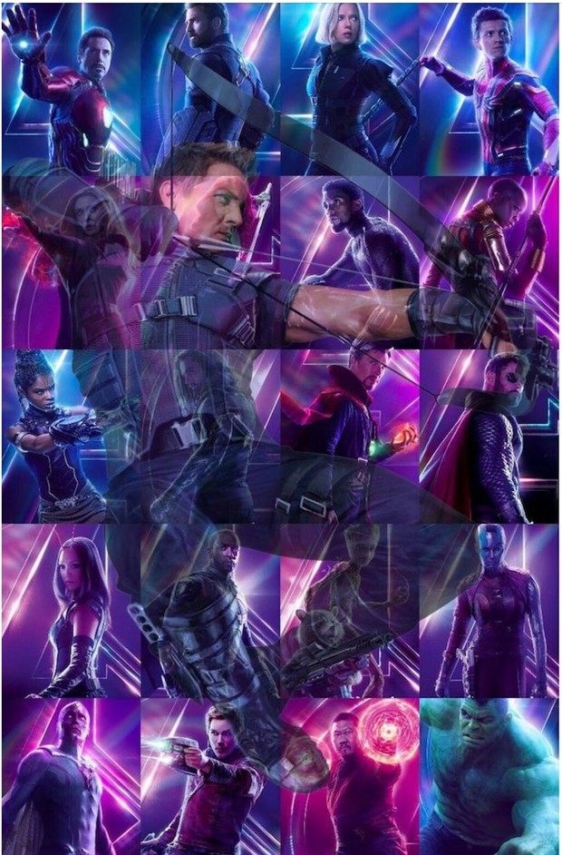 Consuelo para los Fans de "OJO DE HALCÓN" en los Pósters de (VENGADORES - INFINITY WAR). 