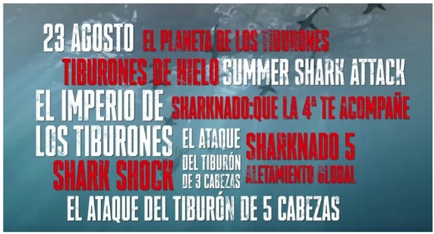 El 23 de Agosto tendremos (EL DÍA DE LOS TIBURONES) en Syfy.