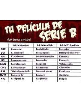 Qué Película de Serie B és la Vuestra?. 