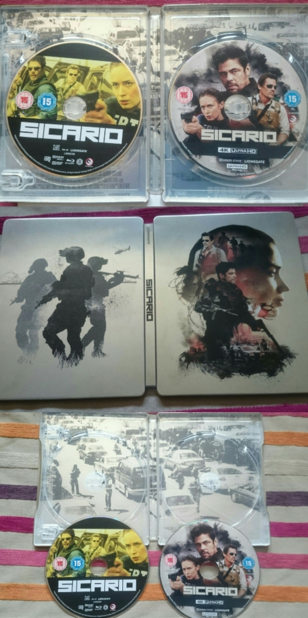 Interior y Exterior Steelbook (SICARIO). 