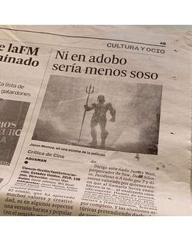 Imagen: Crítica de un Periódico de Sevilla sobre (AQUAMAN). 