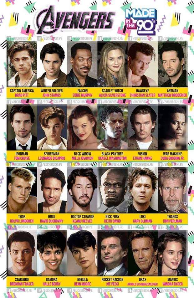 Imagen: Como serían (LOS VENGADORES) en los 90.