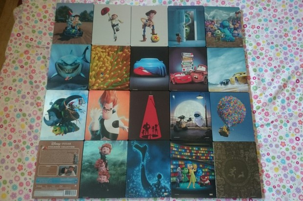 Mi Colección PIXAR en Steelbook. Parte Trasera. 