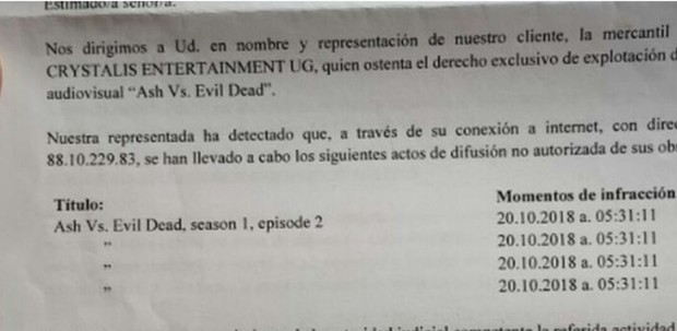 Dos Productoras de Cine amenazan por carta a usuarios de España con llevarlos a Juicio por Piratería