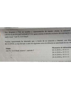 Dos Productoras de Cine amenazan por carta a usuarios de España con llevarlos a Juicio por Piratería