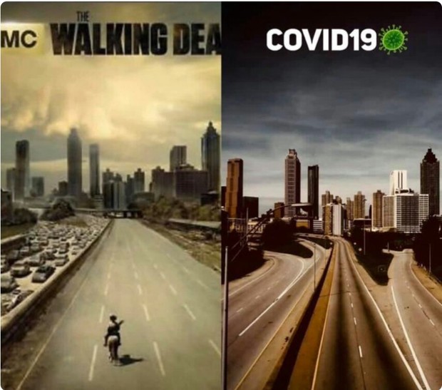 El Famoso Póster de (The Walking Dead) Se hace Realidad por el Coronavirus. 