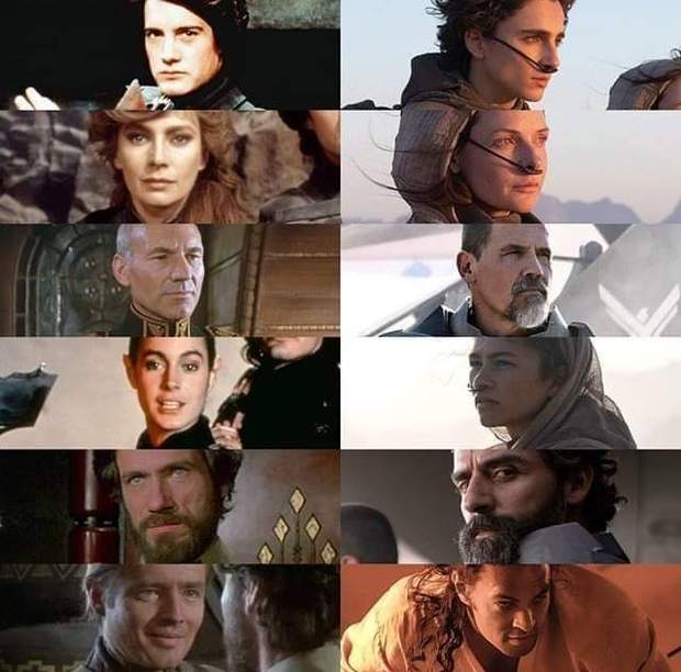 Imagen: "Reparto de (Dune) Antes y Después. 