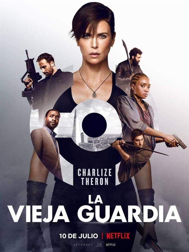 Cartel de (La Vieja Guardia) con "Charlize Theron". 
