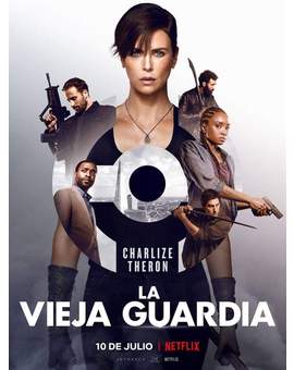 Cartel de (La Vieja Guardia) con "Charlize Theron". 