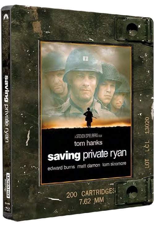 Diseño Final para el Steelbook 4K, 3 Discos de (Salvar al Soldado Ryan). 
