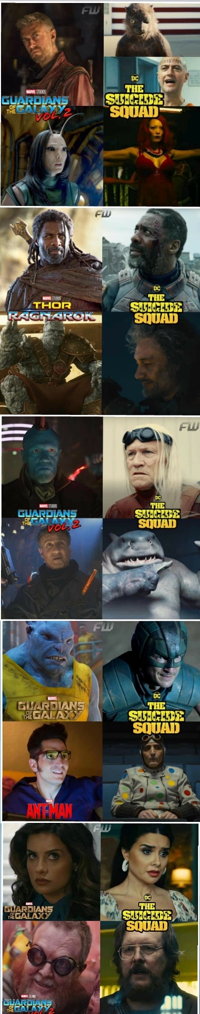 Imagen: Todos los Personajes del UCM que están en (El Escuadrón Suicida) de DC. 