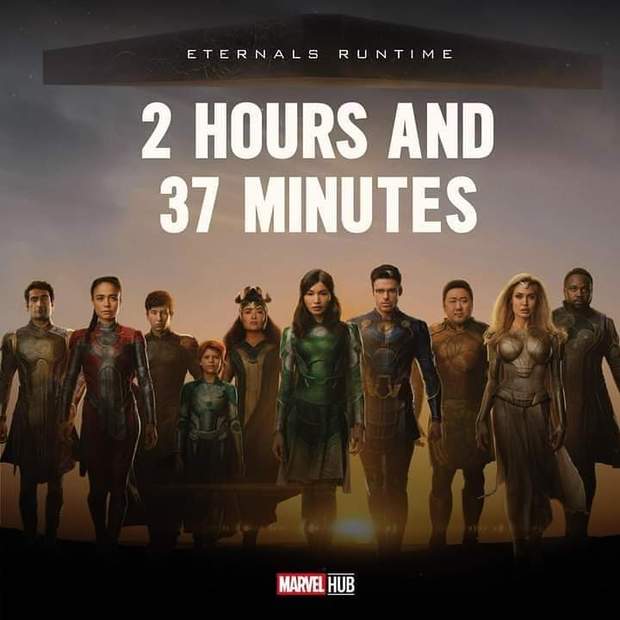 (Eternals) Tendrá una duración de 2 horas y 37 minutos.