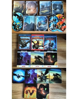 Mi Colección y Steelbooks de la Trilogía (Cómo Entrenar a tu Dragón).