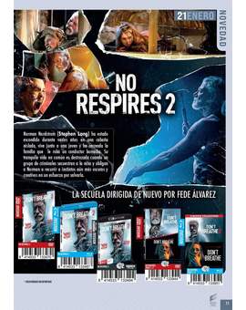Formatos de (No Respires 2) para el 21 de Enero.