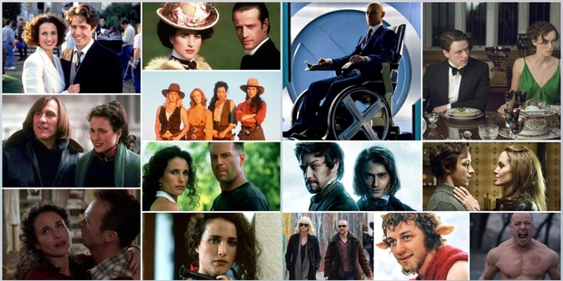 Cumplen Años "Andie Macdowell y James McAvoy" Que Películas son Vuestras Preferidas y las que Menos?