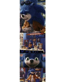 La Versión descartada de (Sonic) en un cameo para la serie (Chip y Dale).