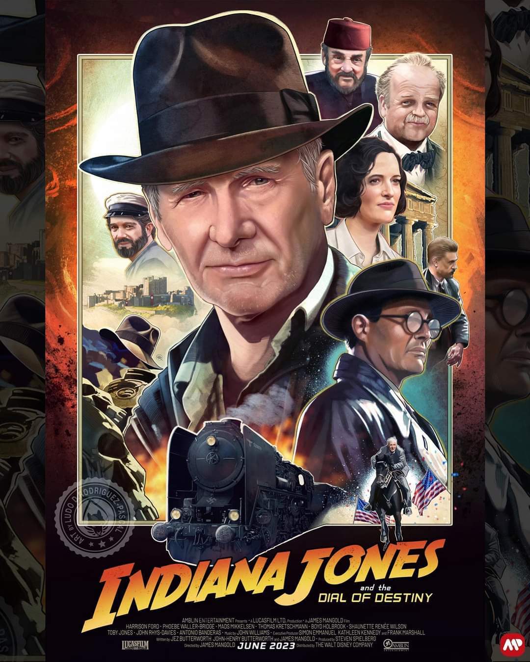 Pósters de los personajes de Indiana Jones y el Dial del Destino