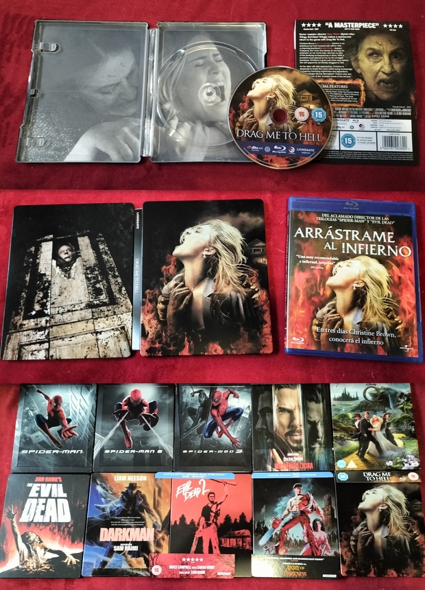 Mi Colección de (Arrástrame al Infierno) y Steelbooks de "Sam Raimi".