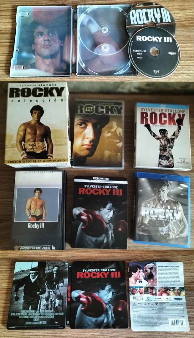 Mi Colección y Steelbook de (Rocky III).