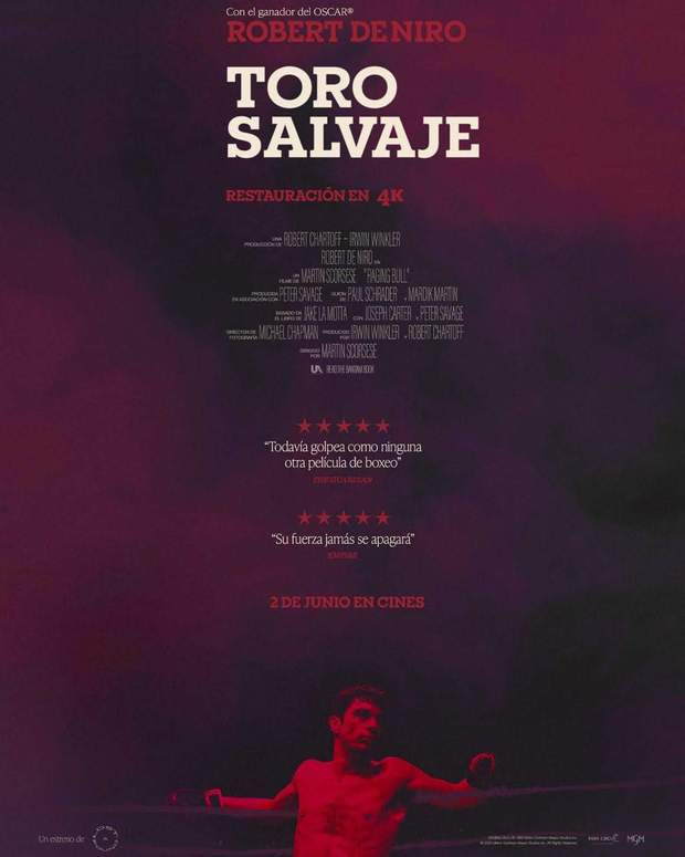 (Toro salvaje) volverá a los cines españoles el próximo 2 de junio con una versión restaurada en 4K 