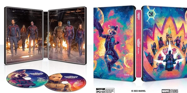 Diseño del Steelbook de (Guardianes de la Galaxia: Volumen 3).