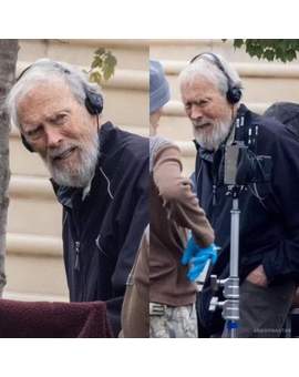 Imagen: "Clint Eastwood en pleno rodaje".