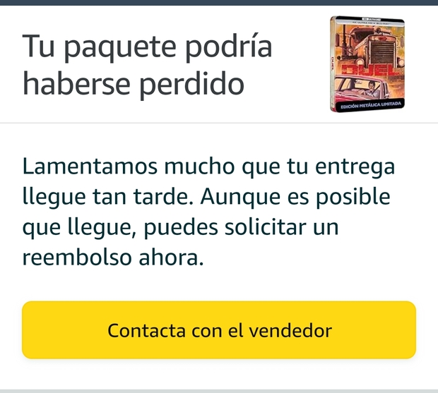 Amazon: "Tu Paquete podría haberse perdido".