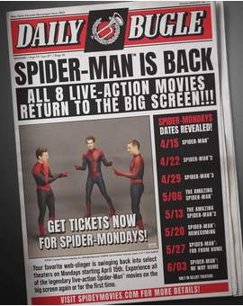 Todas las Películas de (Spider-man) volverán a los Cines en USA.