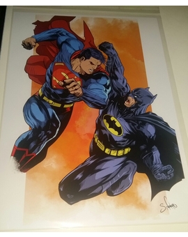 Dibujo de Batman & Superman 3/4