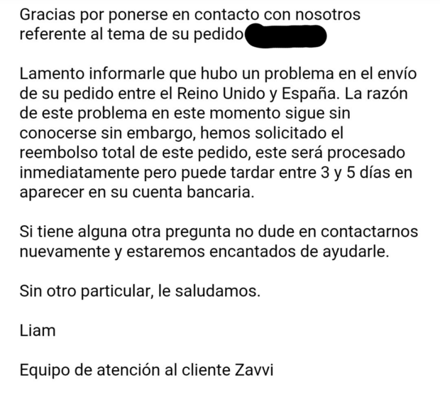 Extraña respuesta de Zavvi 