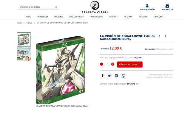 Visión de Escaflowne 12 euros