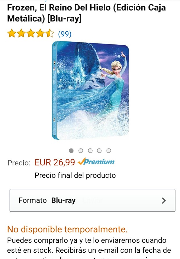 frozen steelbook para reservar pero sin fecha