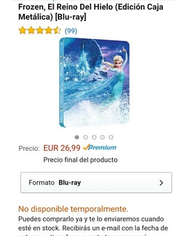 frozen steelbook para reservar pero sin fecha