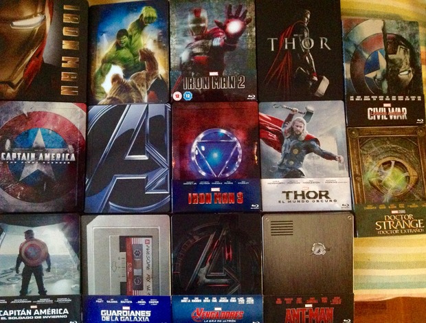 Steelbooks Marvel fase 1 2 y 3 hasta la fecha 