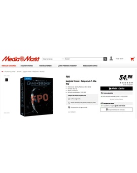 ¿Harán el 50% de descuento en la 7ªT de Juego de Tronos en el Black Friday de Media Markt?