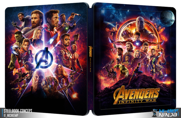Posible diseño del Steelbook de Vengadores: Infinity War de Blufans