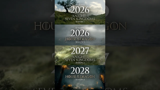 T3 y T4 La Casa del Dragón y T1 y T2 Caballero de los Siete Reinos anunciadas para 2026, 2027 y 2028