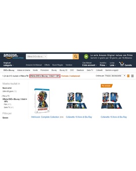 Amazon Italia: 3 Blu Rays al 50% del total