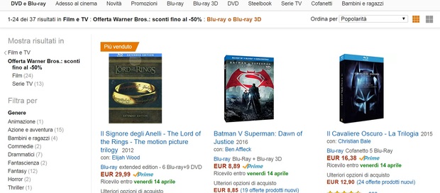 En Amazon Italia, BoxSets al 50%