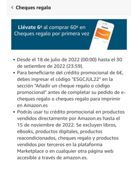 Amazon: ¿Nunca has usado cheques regalo? ¡Aprovecha!